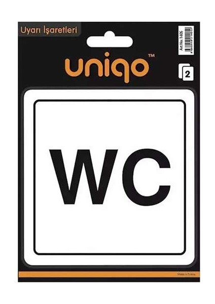 Uniqo Uyarı Etiketi Wc Yazısı