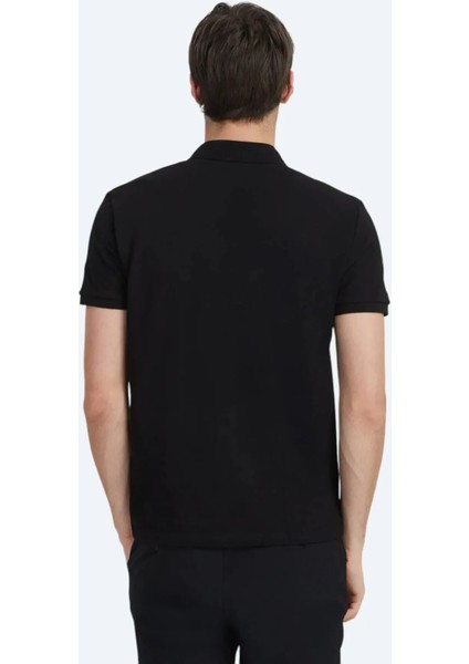 Siyah Düz Polo Yaka %100 Pamuk T-Shirt indirimleri