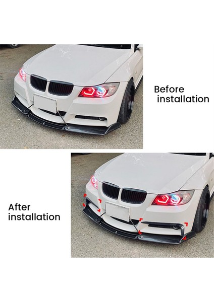 Araba Ön Ön Tampon Splitter Spoiler Şeritler Bmw 3 Serisi Için E90 E91 M Spor 2005-2008 Hava Bıçağı Düzeltir Parlak Siyah (Yurt Dışından)