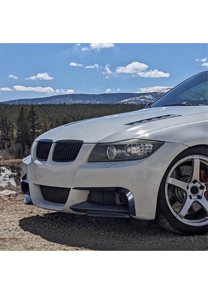 Araba Ön Ön Tampon Splitter Spoiler Şeritler Bmw 3 Serisi Için E90 E91 M Spor 2005-2008 Hava Bıçağı Düzeltir Parlak Siyah (Yurt Dışından)