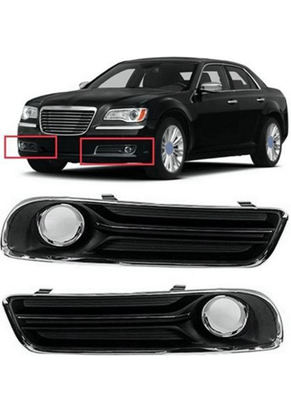 Sol Ön Tampon Sis Aydınlatma Koruması Krom 68127946AB 68127947AB Chrysler 300 2011-2014 Için Sis Lambası Çerçeve Trim (Yurt Dışından)