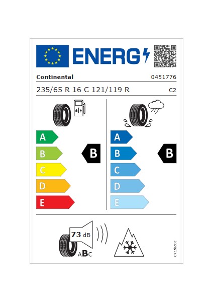 Vancontact A/s Ultra 235/65R16C 121/119R M+S 3pmsf 10PR (Üretim Tarihi: 2025) fiyatları