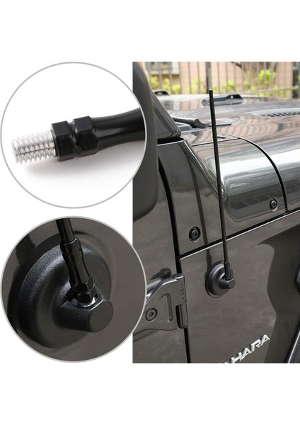 Wrangler Için Radyo Anteni Jeep Wrangler Jk Jku Jl Jlu 2007-2020 Için Esnek Metal Araba Radyo Anteni (13 Inç) (Yurt Dışından)