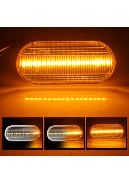 Vw Passat Golf Polo Ford Için Çamurluk Yan Dönüş Sinyali 12V LED Streaming Yan Işık 14805294 4M5A13K309AA Siyah Kabuk (Yurt Dışından)