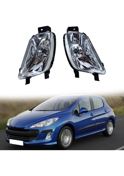 9670528380 Araba Ön Tampon Sol Sis Farları Montaj Sis Lambası Peugeot 308 408 308SW 308CC Için Ampul ile (Yurt Dışından)