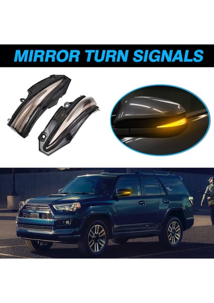 LED Yan Ayna Dikiz Işıkları Dinamik Sıralı Dönüş Sinyal Işıkları Toyota Rav4 4runner Highlander Için, Füme 2 Adet (Yurt Dışından)