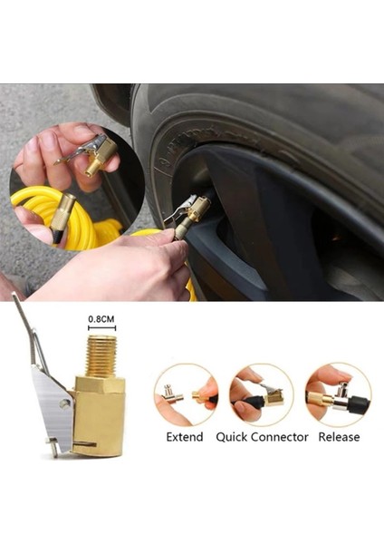 Hava Mandreni Şişirme, Araba Oto Lastiği Için 8mm Kelepçe Konnektörü, Lastik Için Adaptör Pompası Vana Klipsi (Yurt Dışından)