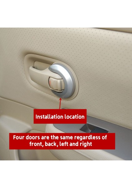 Adet Araba Iç Kapı Kolu Kapağı Kolu Rozeti Nissan Tiida 2005-2010 1.6 Lıvına NV200 Geniss Gümüş Gri (Yurt Dışından)
