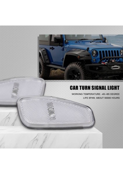 Araba Yan Yansıma Uyarı Dönüş Sinyali Işık Lambası Ön Dönüş Sinyalleri Işık Jeep Renegade 2014-2017 Için Beyaz (Yurt Dışından)