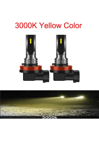 2 Adet Mini Csp LED Canbus Araba Far Sis Lambası 16000LM 6smd Ampuller 3000K Sarı Işık Otomatik Dönüş Sinyalleri (Yurt Dışından) fırsatları