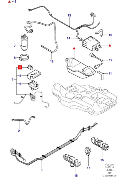 Ford Mondeo (Gt) 2.5l 2004-2007 Için Borulu Araba Hazne Solenoid Valf Grubu 2S719C915CB 2S7112A188AA (Yurt Dışından)