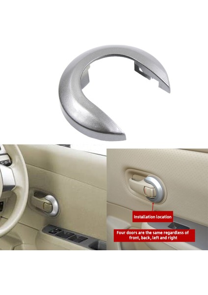 Adet Araba Iç Kapı Kolu Kapağı Kolu Rozeti Nissan Tiida 2005-2010 1.6 Lıvına NV200 Geniss Gümüş Gri (Yurt Dışından)