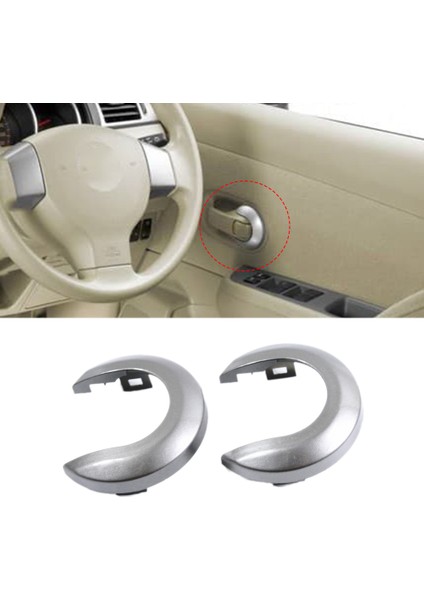 Adet Araba Iç Kapı Kolu Kapağı Kolu Rozeti Nissan Tiida 2005-2010 1.6 Lıvına NV200 Geniss Gümüş Gri (Yurt Dışından)