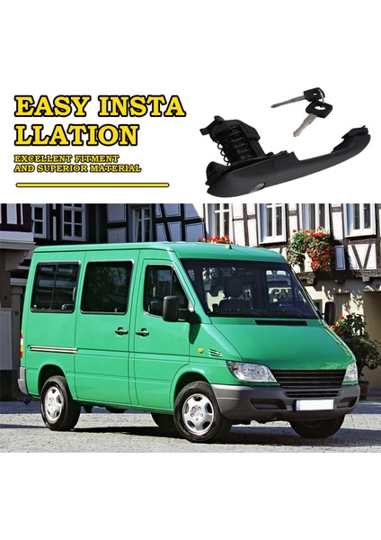 0007601359 Mercedes Sprinter 2-T Box 901 902 1995-2006 Için Kilitli Kapı Kolu (Yurt Dışından)