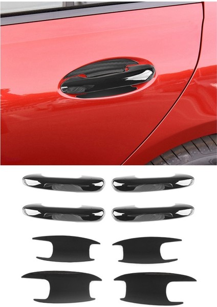 Mercedes Benz C Sınıfı W206 C200 C220 2022 Araba Kapı Kolu Kase Kapağı Trim Sticker Dekor Çerçeve Aksesuarları, 8 Adet (Yurt Dışından)