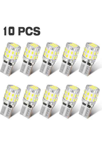 10X T10 W5W LED Canbus Ampuller 168 194 3014 Smd Araba Park Lambası Plaka Lambası Boşluk Lambaları Okuma Lambaları Beyaz (Yurt Dışından)