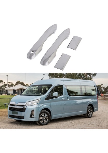 4 Adet Araba Aksesuarları Karbon Fiber Dış Kapı Kulp Kılıfı Abs Dekorasyon Koruyucu Krom Trim Toyota Hiace 2019 Için B (Yurt Dışından)