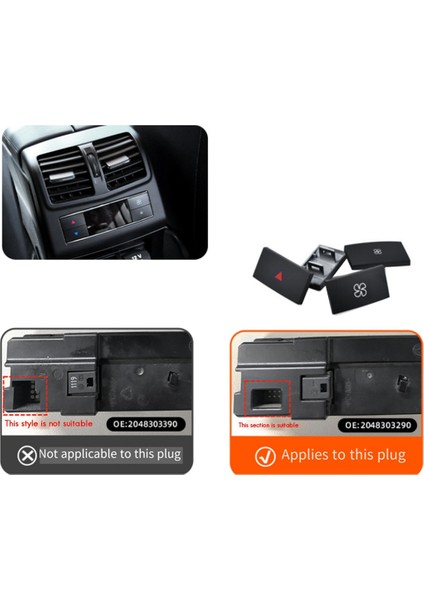 Araba Arka Klima Anahtarı Düğmesi 2048303290 Mercedes-Benz Ce Sınıfı W204 W212 X204 W218 Klima Kontrol Düğmeleri, D (Yurt Dışından)