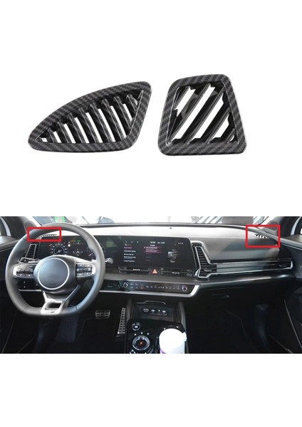 Karbon Fiber Araba Ön Hava Menfezi Gösterge Paneli Çıkış Kapağı Döşemesi Kia Sportage Nq5 2022 (Yurt Dışından)