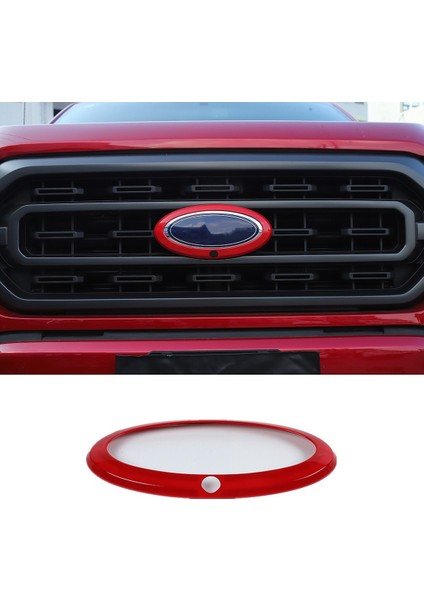 Ford F150 2021 2022 Aksesuarları Için Ön Izgara Orta Logo Amblem Rozet Halkası Kapağı, Kamera Abs Kırmızı (Yurt Dışından)