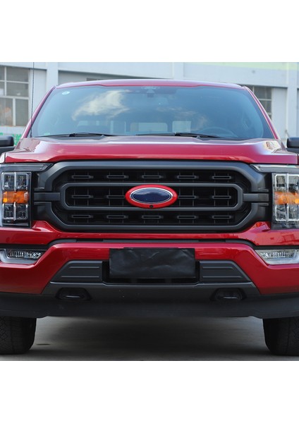 Ford F150 2021 2022 Aksesuarları Için Ön Izgara Orta Logo Amblem Rozet Halkası Kapağı, Kamera Abs Kırmızı (Yurt Dışından)