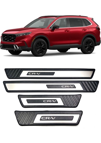 Araba Paslanmaz Çelik Ön Arka Dış Kapı Eşiği Pedalı Sürtme Plakası Kapak Trim Honda Cr-V Dış Kapı Eşiği Koruma 2023 (Yurt Dışından)