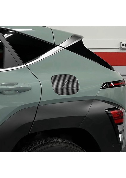 Araba Kapısı Yakıt Deposu Benzin Kapağı Dekorasyon Kapağı Trim Hyundai Kona 2024+ Araba Dış Aksesuarları Karbon Fiber Desen (Yurt Dışından)