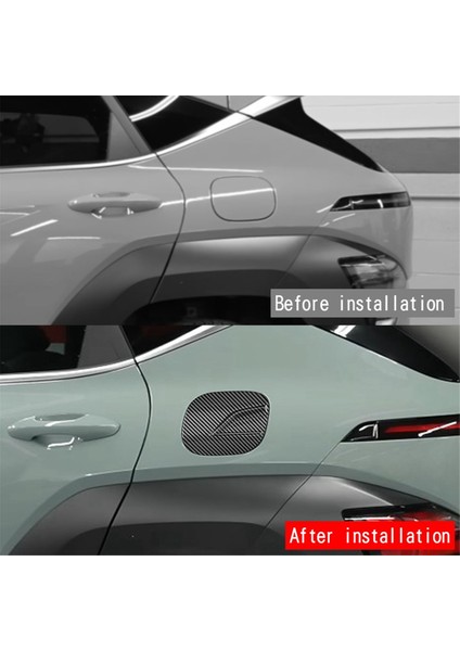 Araba Kapısı Yakıt Deposu Benzin Kapağı Dekorasyon Kapağı Trim Hyundai Kona 2024+ Araba Dış Aksesuarları Karbon Fiber Desen (Yurt Dışından)