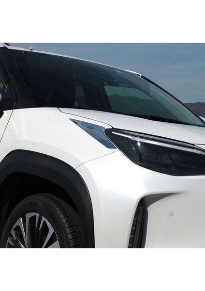 Toyota Yaris Cross 2020 2021 Için Harici Abs Krom Ön Far Lambası Kapağı Garnitür Şerit Kaş Kapağı Trim (Yurt Dışından)