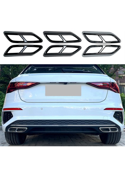 Araba Kuyruk Boğaz Trim Çerçeve Egzoz Borusu Dış Aksesuarlar Için Audi A3 8y S Line Sportback Sedan 2021+ B (Yurt Dışından)