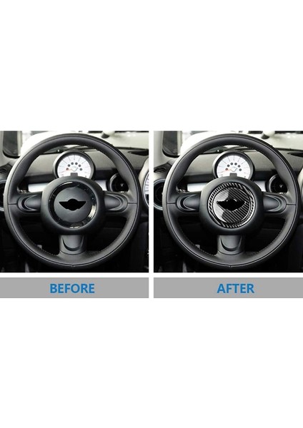 Araba Karbon Fiber Direksiyon Kılıfı Çıkartmaları Iç Trim Mini Cooper Clubman R55 R56 Countryman R60 (Yurt Dışından)