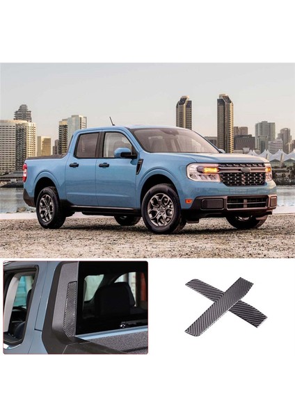 Arka Cam Yan Çizilmez Kapak Trim Çıkartmaları Ford Maverick 2022 2023 Aksesuarları - Yumuşak Karbon Fiber (Yurt Dışından)