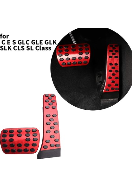 Mercedes-Benz Ces Glc Gle Glk Slk Cls Sl Sınıfı Için Pedal Kapakları Araba Gaz Fren Pedal Pedi Kauçuklar ile Matkap Yok Alüminyum (Yurt Dışından)