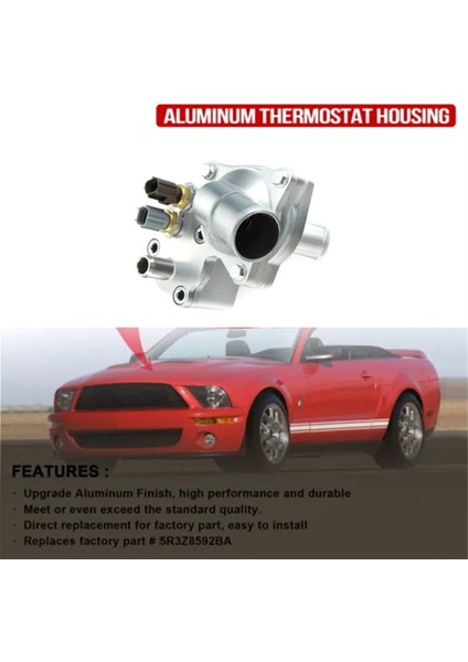 Ford Mustang 4.0l Na 2005-2010 Için Çift Sensörlü 5R3E-8A586-CB Alüminyum Termostat Muhafaza Tertibatı (Yurt Dışından)