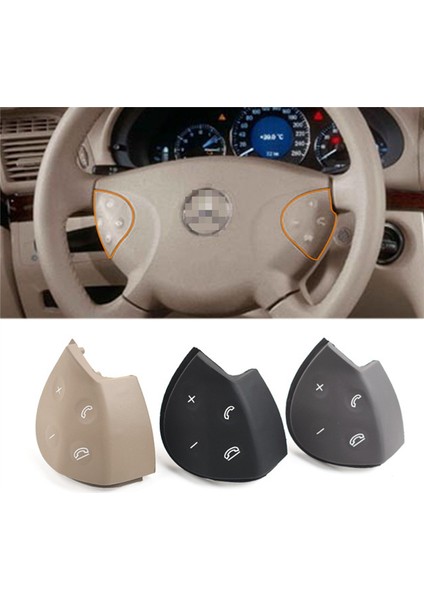 Mercedes-Benz E-Class W211 E320 E350 E550 2003-2006 Bej Için Araba Direksiyon Simidi Anahtarı Kontrol Düğmesi Trim Kapağı (Yurt Dışından)