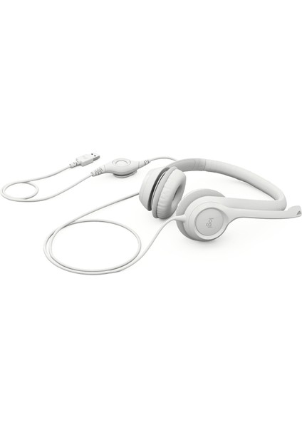 H390 USB Gürültü Önleyici Mikrofonlu Beyaz Kulaklık -981-001286