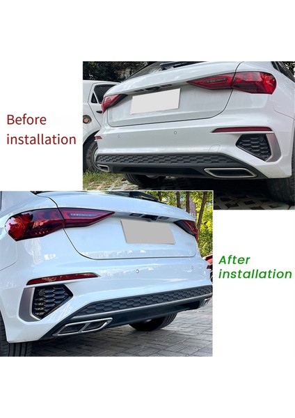 Araba Kuyruk Boğaz Trim Çerçeve Egzoz Borusu Dış Aksesuarları Audi A3 8y S Line Sportback Sedan 2021+ C (Yurt Dışından)