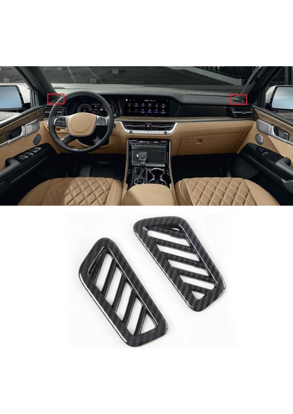 Kia Mohave 2020 2021 2022 Karbon Fiber Merkezi Kontrol Klima Havalandırma Çıkış Paneli Trim Kapak Çerçevesi (Yurt Dışından)