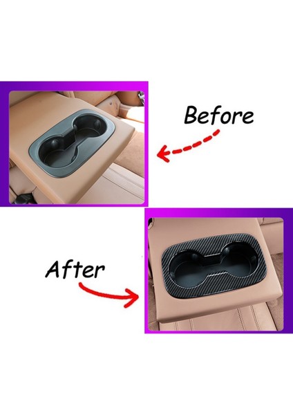 Buick Regal 2017 2018 2019 Için Karbon Fiber Araba Arka Kol Dayama Su Dağı Tutucu Kapak Trim Çerçeve Dekor Etiket Aksesuarları (Yurt Dışından)