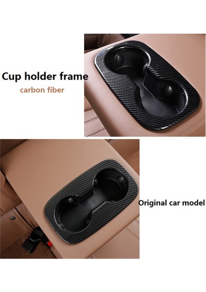 Buick Regal 2017 2018 2019 Için Karbon Fiber Araba Arka Kol Dayama Su Dağı Tutucu Kapak Trim Çerçeve Dekor Etiket Aksesuarları (Yurt Dışından)