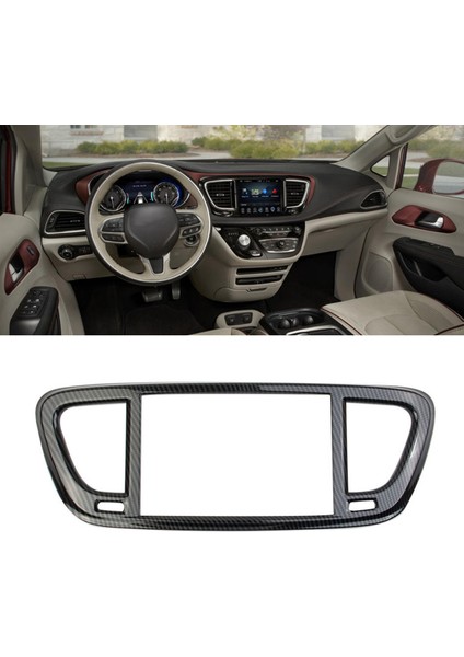 Chrysler Pacifica 2022+ Için Karbon Fiber Iç Merkezi Konsol Navigasyon Paneli Çerçeve Kapak Trim (Yurt Dışından)