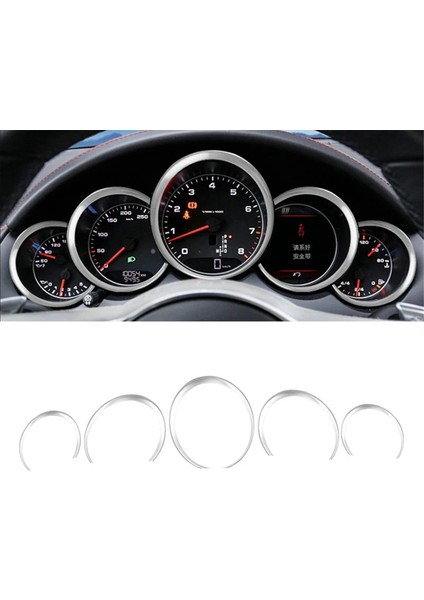 Abs Gösterge Paneli Gösterge Paneli Dekoratif Halka Kapak Trimleri Sticker Porsche 911 Cayenne Panamera Gümüş (Yurt Dışından) indirimleri