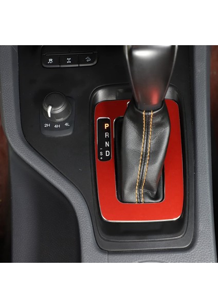 Ford Ranger 2015-2018 Için Alüminyum Alaşım Araba Merkezi Konsol Vites Paneli Kapak Trim Çerçeve Etiket Aksesuarları, Kırmızı (Yurt Dışından) fırsatları