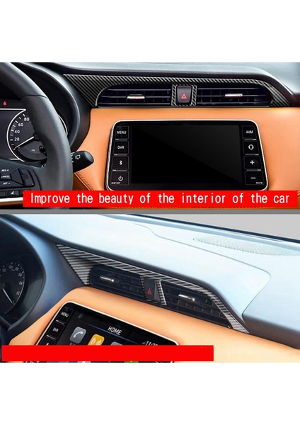Lhd Araba Iç Merkezi Konsol A/c Hava Firar Çıkışı Kapak Trim Çerçeve Nissan Kısks E-Power 2021-2023 Karbon Fiber (Yurt Dışından)