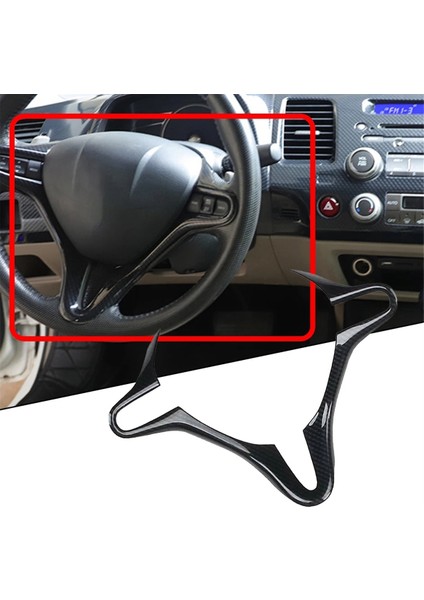 Honda Civic 8. Nesil 2006 2007 2008 2009 2010 2011 Karbon Fiber Iç Direksiyon Simidi Kapağı Döşemesi (Yurt Dışından)