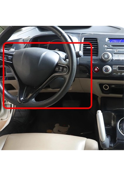 Honda Civic 8. Nesil 2006 2007 2008 2009 2010 2011 Karbon Fiber Iç Direksiyon Simidi Kapağı Döşemesi (Yurt Dışından)