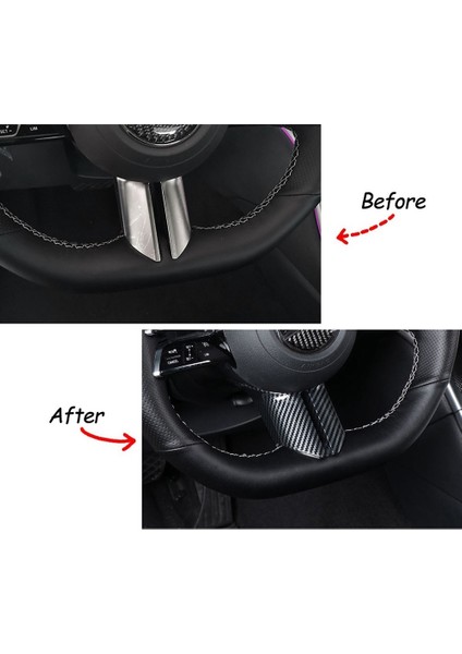 Mercedes Benz Ces Sınıfı W206 2022 Karbon Fiber Araba Direksiyon Simidi U Tipi Kapak Trim Çerçeve Sticker Aksesuarları (Yurt Dışından)