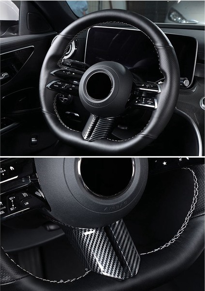 Mercedes Benz Ces Sınıfı W206 2022 Karbon Fiber Araba Direksiyon Simidi U Tipi Kapak Trim Çerçeve Sticker Aksesuarları (Yurt Dışından)
