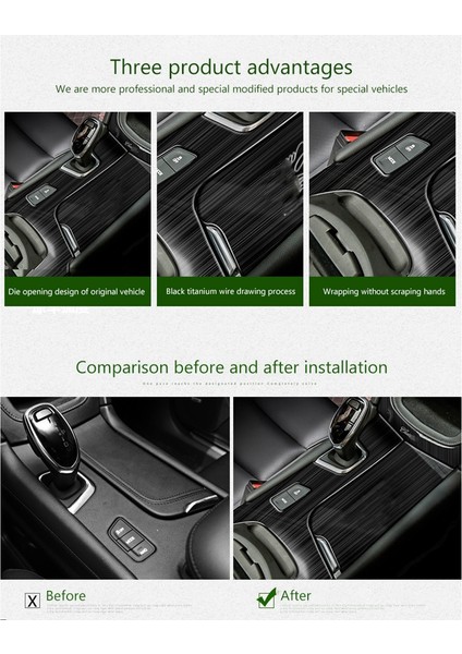 Cadillac Xt5 2016-2019 Için Araba Merkezi Konsol Vites Paneli Kapak Trim Etiket Dekor Iç Aksesuarları. Siyah (Yurt Dışından)