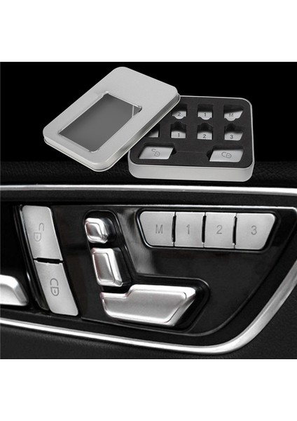 12 Adet Araba Kapı Koltuğu Bellek Kilit Düğmeleri Çıkartmaları Kapakları Mercedes Benz Cla/gla/glk/gle/cls/gl/ml/a/b/e (Yurt Dışından)